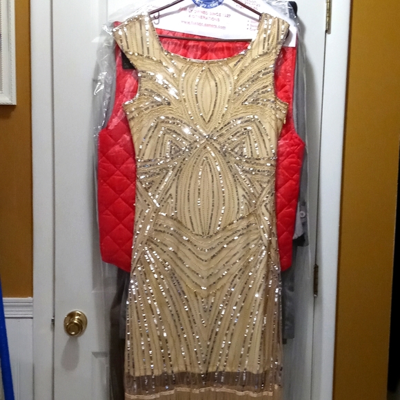 Gold and Silver Sequin Dress NWT - Picture 1 of 5